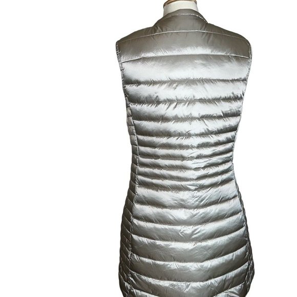 NEW Save The Duck Women M CINDY Puffer Vest Khaki Beige Thin Ultra Light NWT - Picture 3 of 11